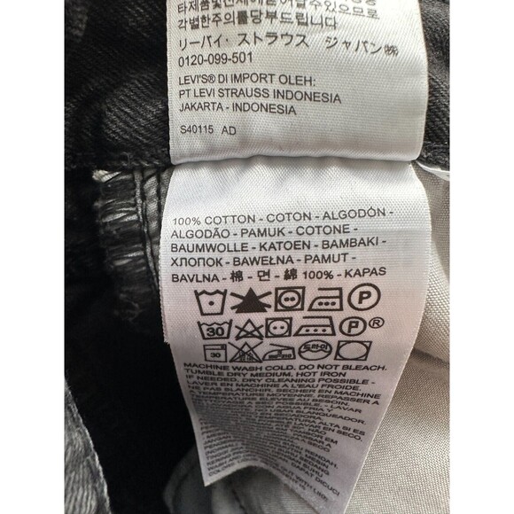 Levi's Women's High Rise Deconstructed Denim Mini Skirt Black Frayed Size 26 NEW - Picture 7 of 8